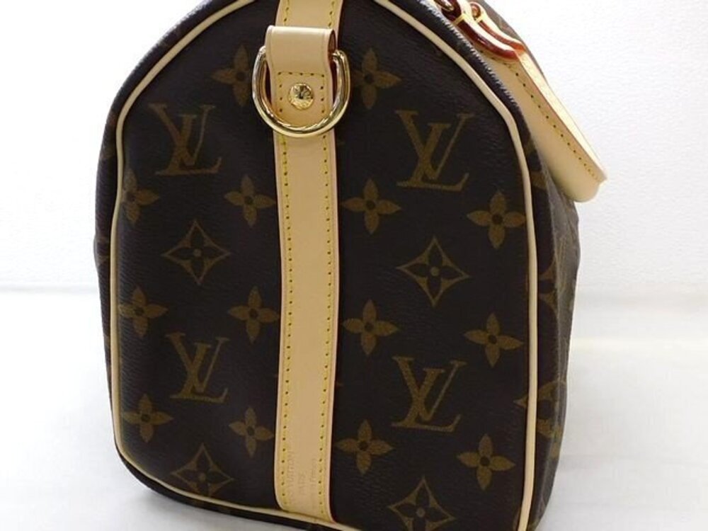 Louis Vuitton Bandoulire Shoulder Bag Speedy Boston Monogram Strap Brown